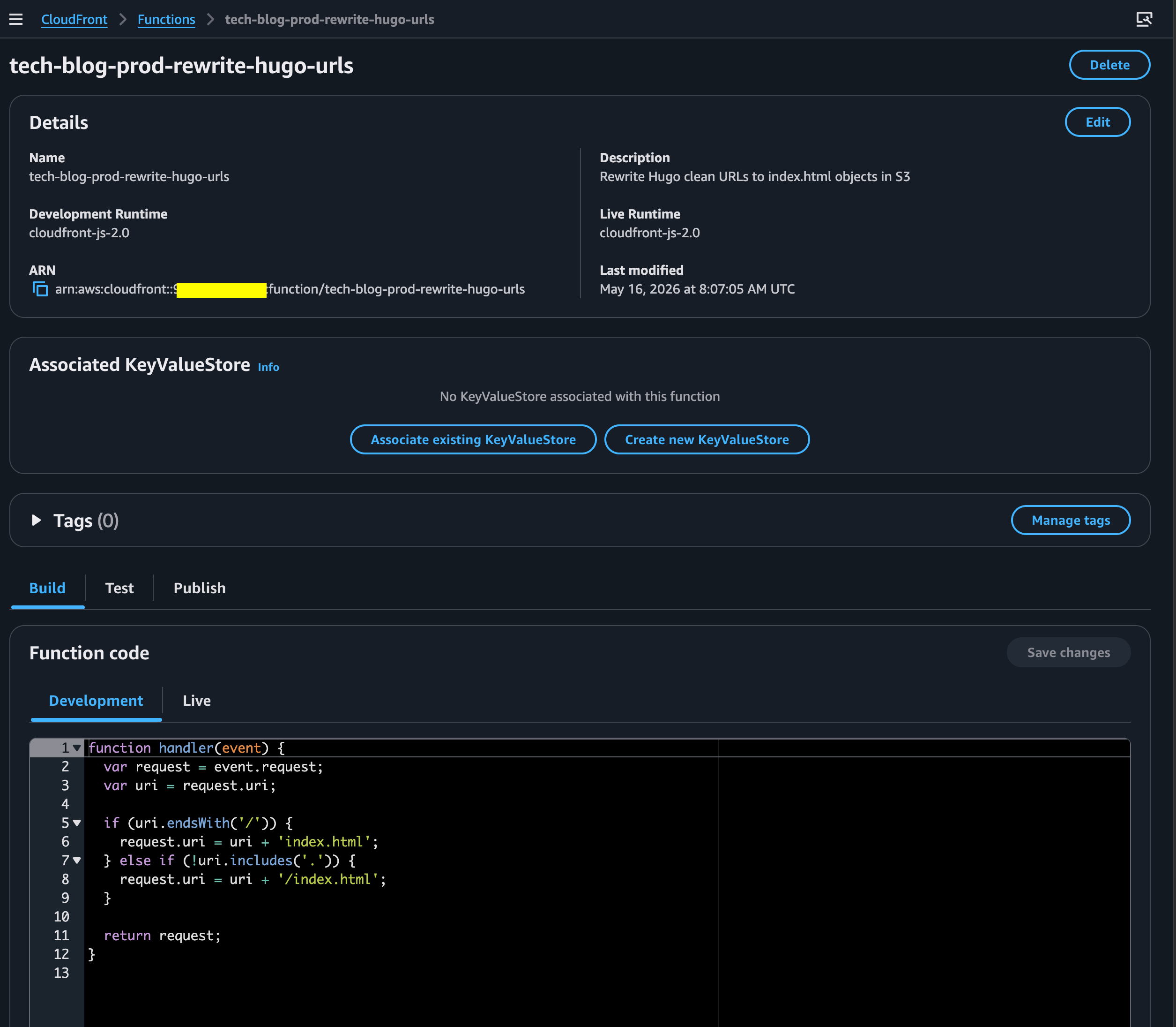 CloudFront function