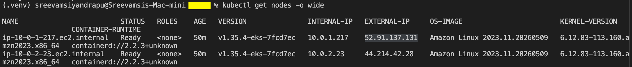 EKS nodes ready