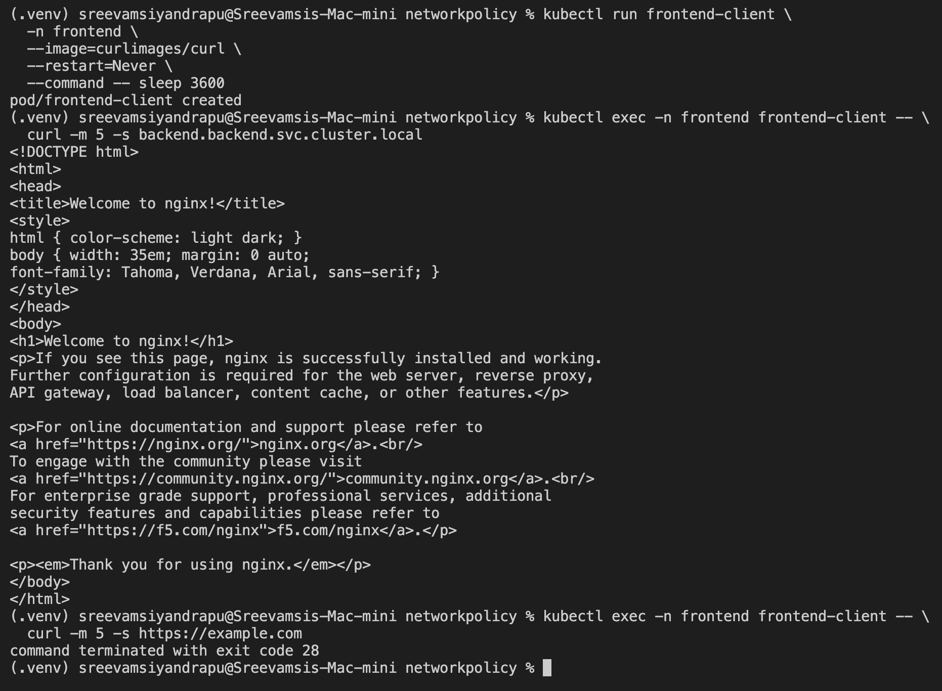 Backend allowed and internet blocked