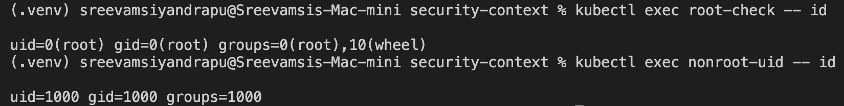 Root vs non-root baseline